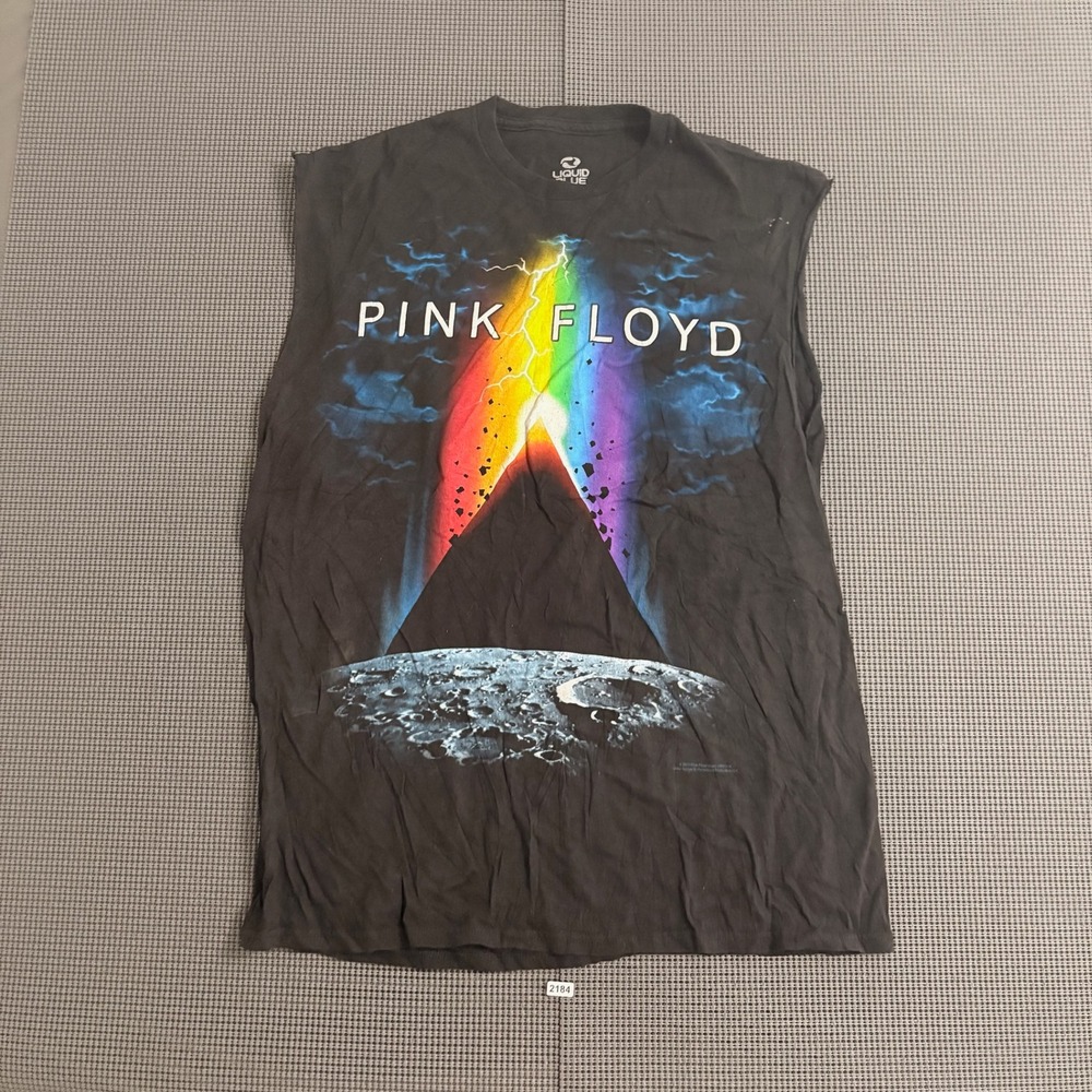 Liquid Blue Pink Floyd Dark Side of the Moon Muscle Tee Shirt Black Large